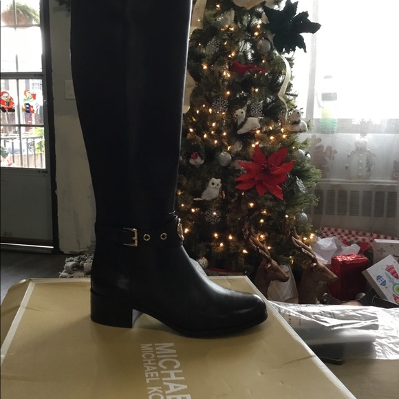 SALE SALE MICHAEL JORS LEATHER-BLACK BOOTS - Picture 4 of 8